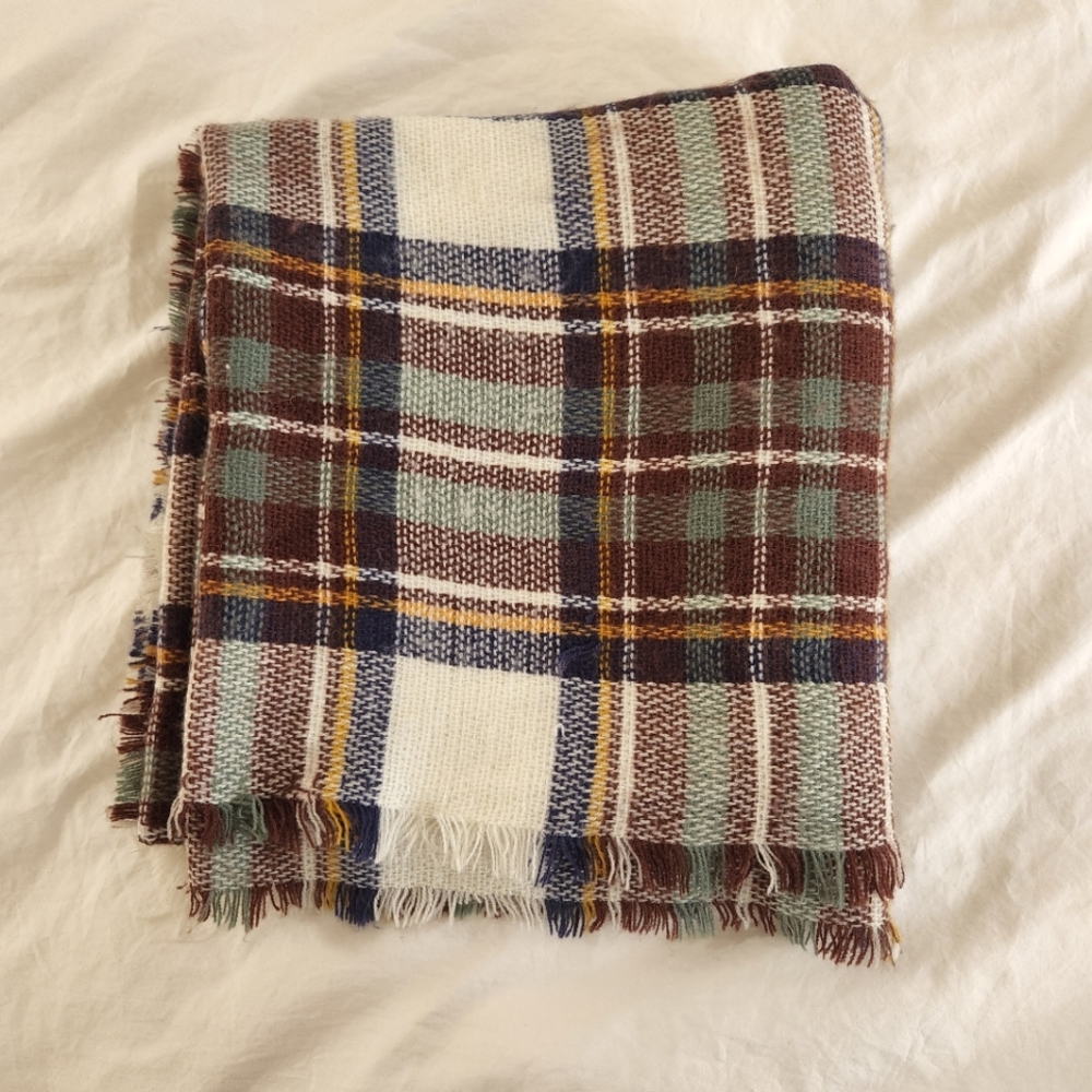 Tartan Plaid Square Oversized Blanket Scarf